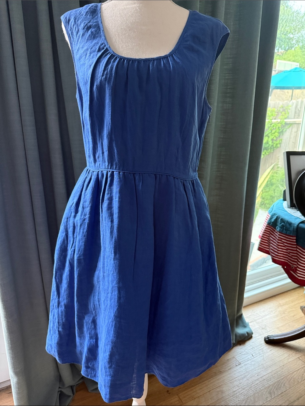 J. Crew Sleeveless Royal Blue Scoop Neck Mini Dress